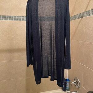 JJill long unconstructed cardigan no pockets, lightweight open weave